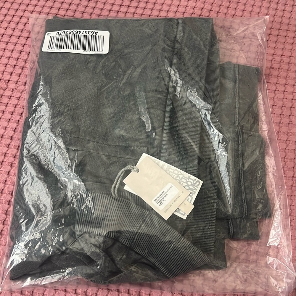 NWT Barefoot Dreams Sunbleached Seamed Pant size XL color: Faded Black